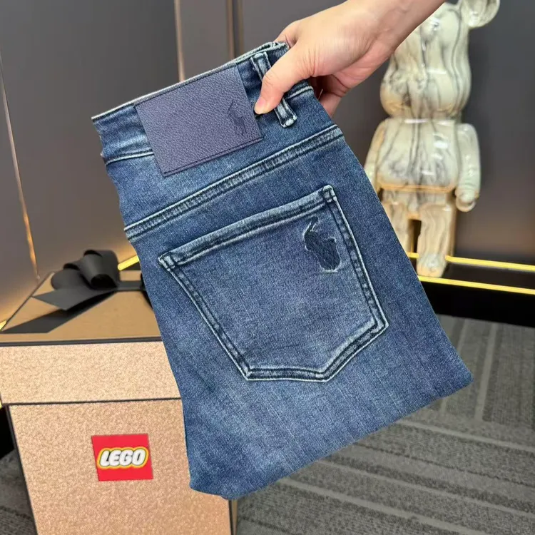 【LY专属】潮流新款深海蓝时尚百搭宽松弹力修身小直筒男士裤子