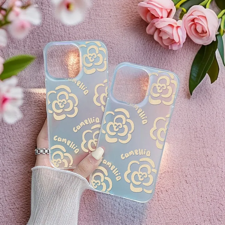 夏天白色花朵适用苹果15promax手机壳iPhone12镭射14硬xsmax防摔7