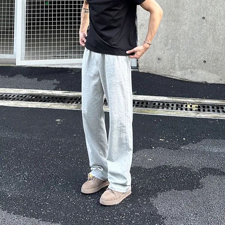 LIMOU夏季索罗娜Sorona凉感速干直筒潮牌蓝色健身运动卫裤男长裤