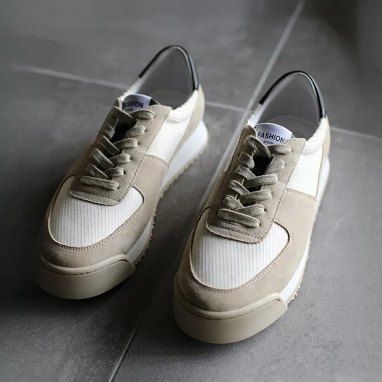 Louis Fordea/路易弗狄男鞋透气板鞋男百搭真皮保暖内增高板鞋