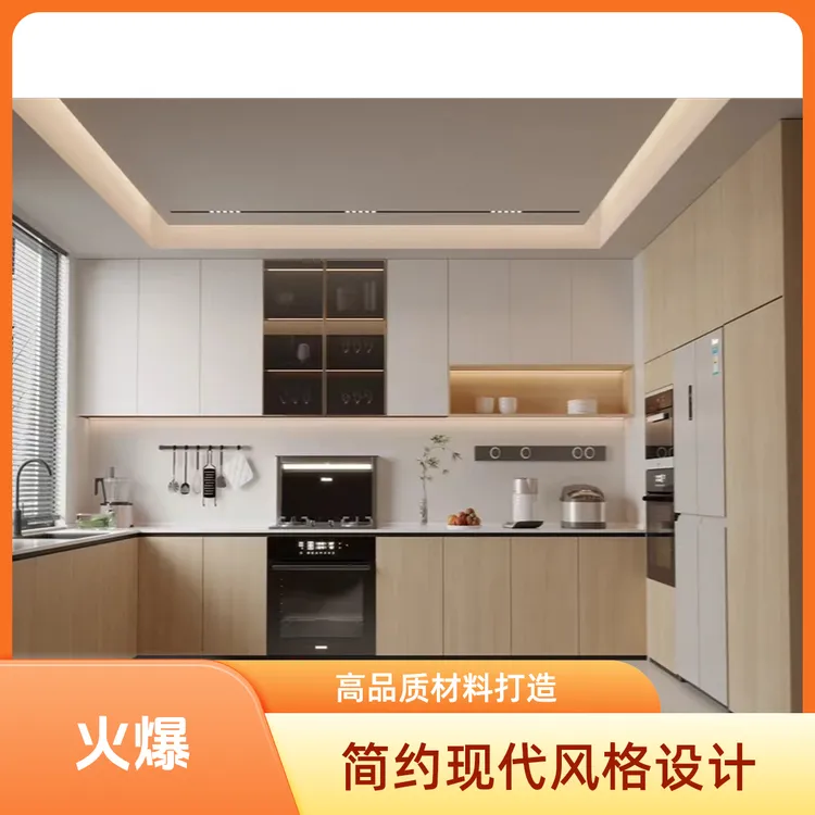 ENF级【水性科天】PET欧松板轻奢厨柜2025柜子衣柜定制家具定制厨房