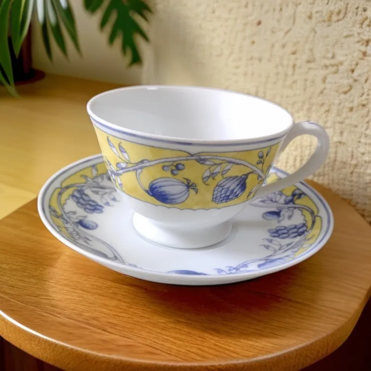 左艺中古陶瓷釉下彩漂亮茶杯手绘咖啡杯碟套装早餐杯水杯手绘欧式