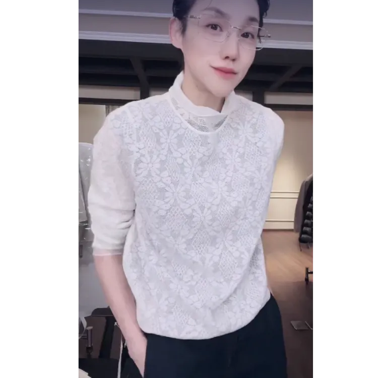 羊毛 镂空  白色长袖  CX0210