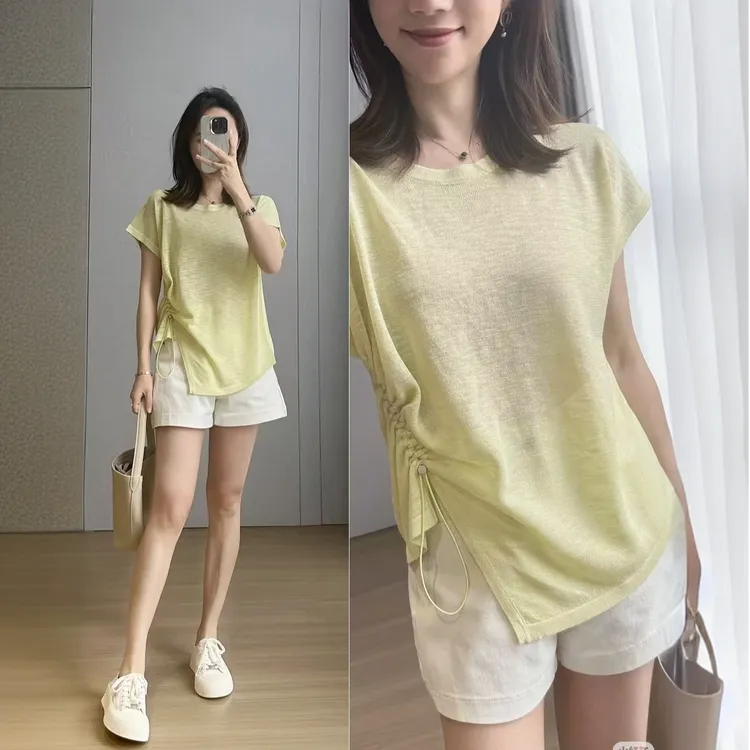 【品牌黑标旗舰店品质】2025夏装凉感冰爽雪花棉T恤短袖设计感上衣