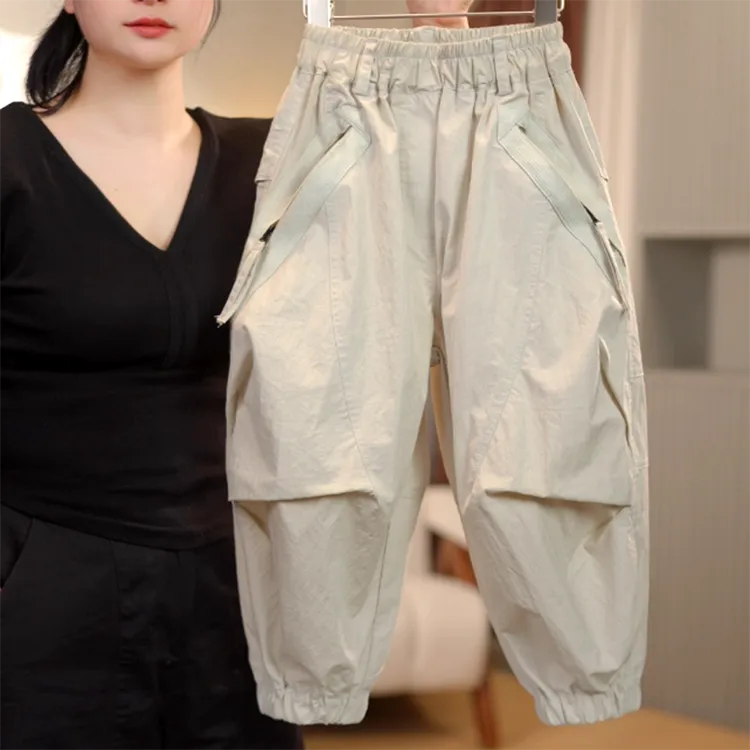 男女童纯棉秋冬工装裤25中大童休闲韩版长裤宽松儿童裤子运动百搭