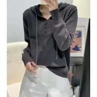 艳艳精选~~洋气显瘦镂空连帽毛衫