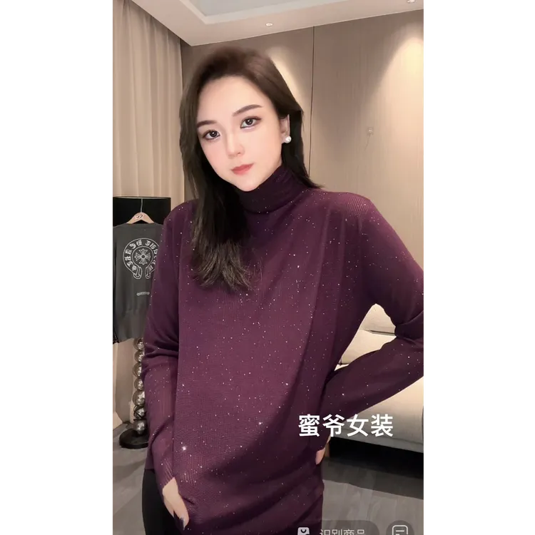 【蜜爷家】半高领烫钻长袖打底衫8903#