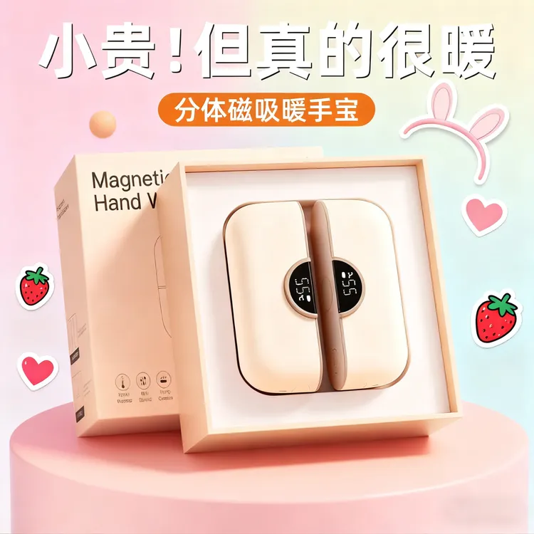 磁吸二合一暖手宝神器手握式迷你小随身携带充电冬季分离式取暖器