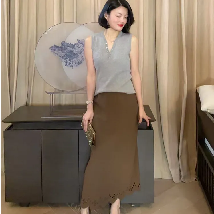 TANTAN 百搭收腰修身气质半裙2483