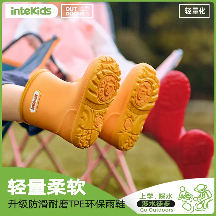 儿童雨鞋女孩幼儿园防水防滑男童轻便加绒保暖小学生雪地胶鞋雨靴