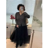MEET   秋季藏蓝色百搭纱裙