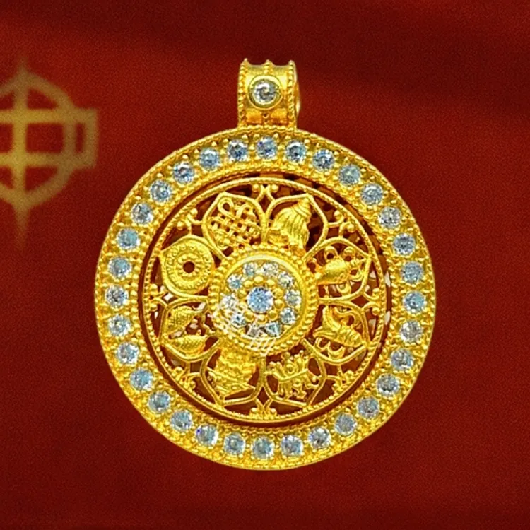 K0504黄色罗盘大小号吊坠多样性发货19768