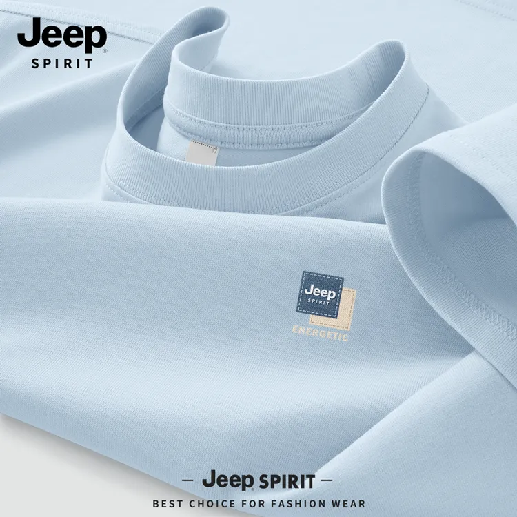 JEEP SPIRIT吉普男士短袖t恤衫纯棉男生衣服夏季美式潮流上衣男款