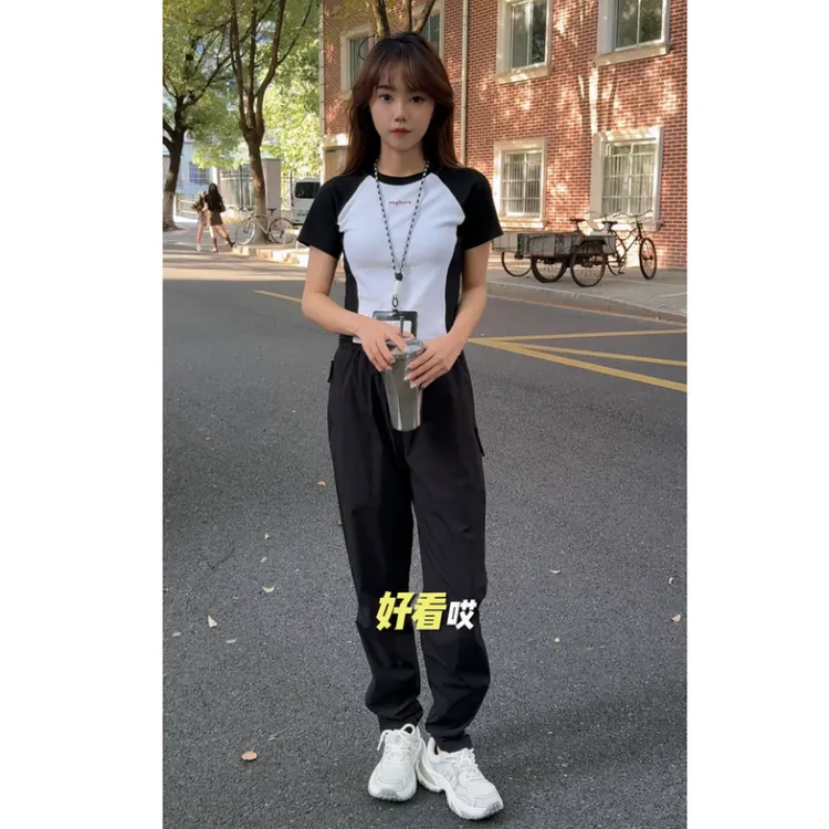 夏季机能拉链户外运动高弹冰丝速干裤显瘦百搭男女同款工装休闲裤