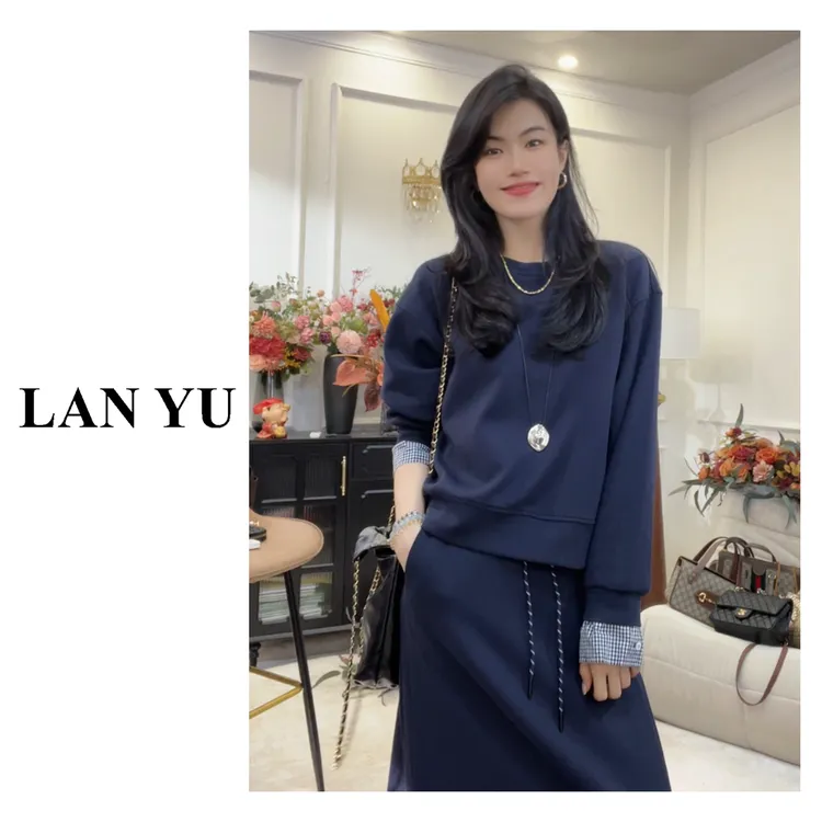 【海莉】卫衣+卫裙两件套~秋季新款时尚百搭套装小众极简风