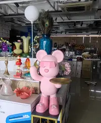 粉色暴力熊客厅落地摆件家居生活摆件