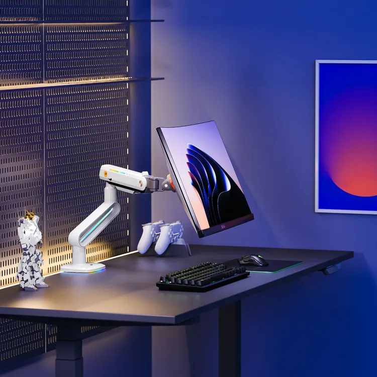 NB G70/F6 电竞显示器支架直屏曲面屏通用RGB幻彩灯效2-20kg承重