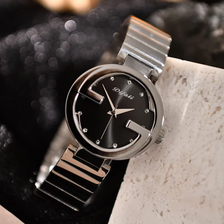 【婉华】2025新款轻奢银钢双G时尚高端女士腕表