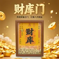 2025开金库财神财库相框摆件貔貅钥匙招财转运客厅摆件