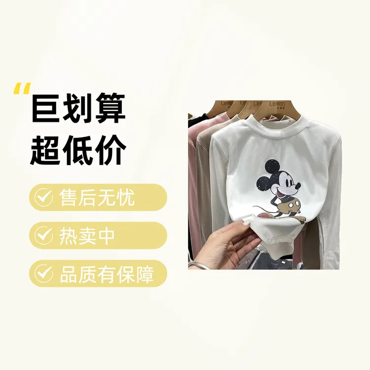 洋气双面搭T恤秋冬感小众打底磨毛德绒短款加绒女冬上衣内设计衫