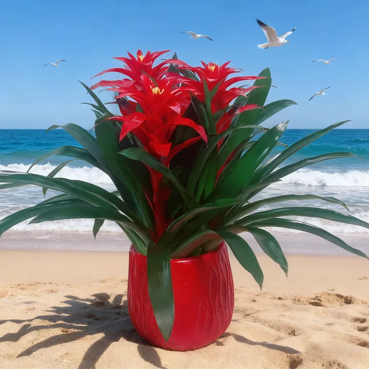 鸿运当头盆栽小红星室内前台好养凤梨花办公室客厅摆放美化