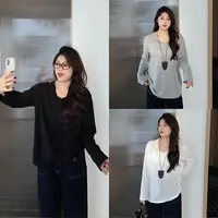 QC李潇洒【柔软时光】微胖大码女秋百搭显瘦舒适雪花棉打底ZY507V24