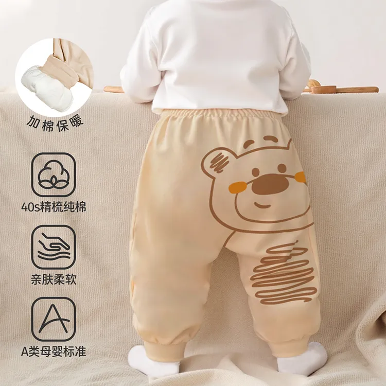 宝宝裤子秋冬款加绒加厚男女儿童棉裤外穿一条过冬婴幼儿保暖卫裤