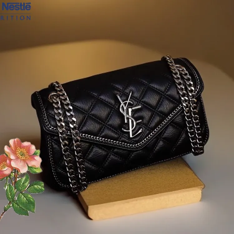 轻奢大气高级感小香风菱格链条包2025新款女包百搭单肩斜挎小方包