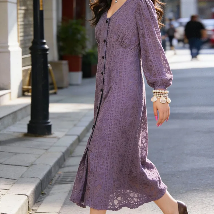 【岩心】大码女装300斤胖MM法式高级感优雅气质显瘦连衣裙10264