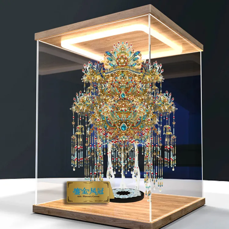 送带灯防尘罩 | 钢达鎏金鎏银凤冠手工DIY结婚礼物金属拼图模型包