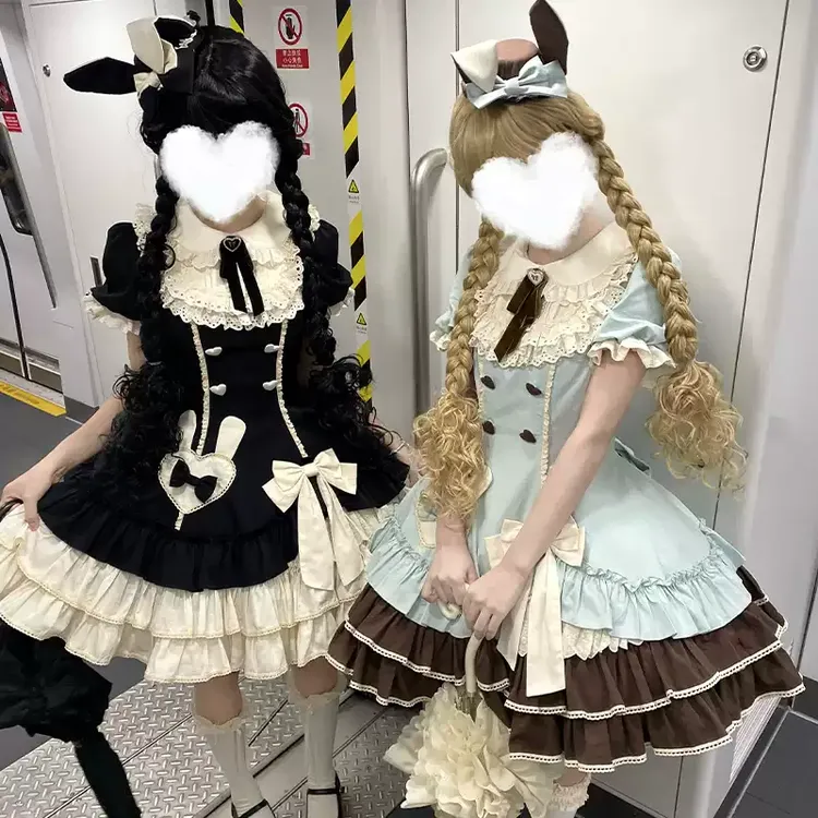 现货全款Lolita【奶油蓓蕾】OP泡泡袖甜美可爱洛丽塔连衣裙女仆装