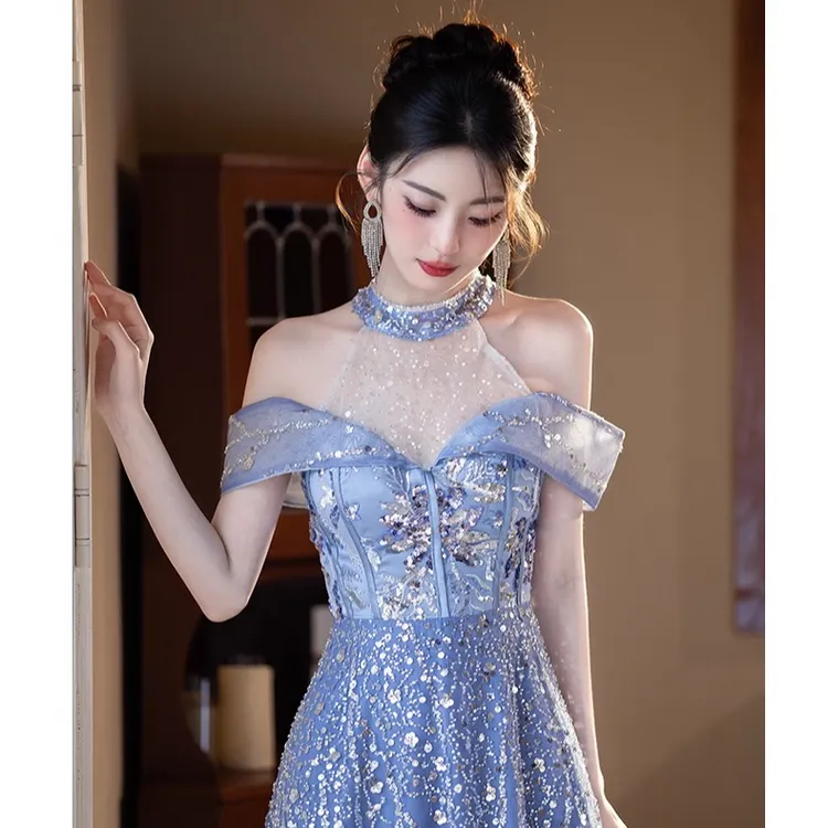 【慕樱秀】晚礼服女长款主持表演出艺考显瘦气质晚宴会年会走秀生日