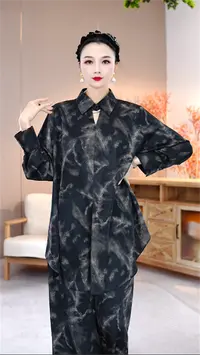 高奢套装丨梦回丨秋季端庄宽松提花减龄长袖洋气高级两件套-2119#