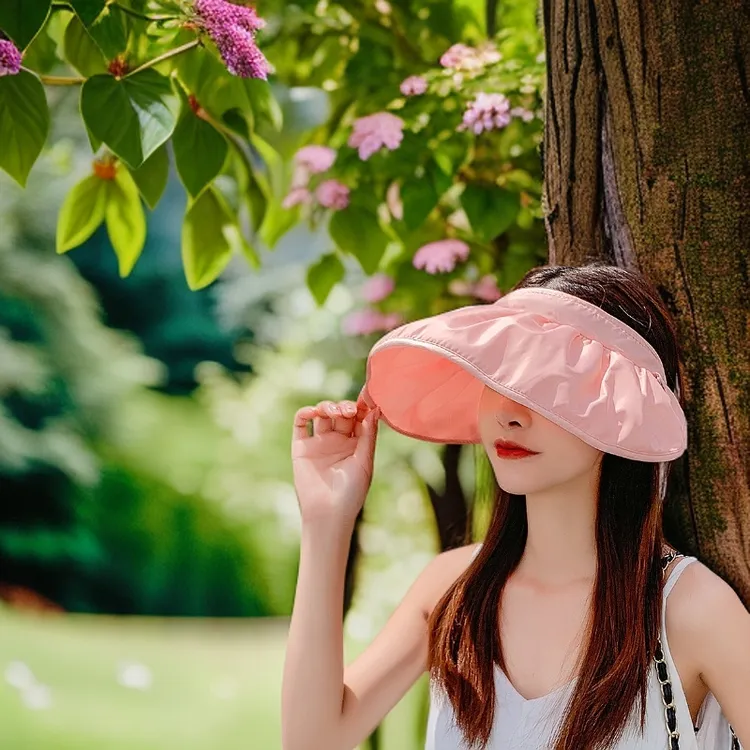 遮阳帽开车骑车帽子防晒帽女司机男宝宝清新上班大头围遮阳女日常