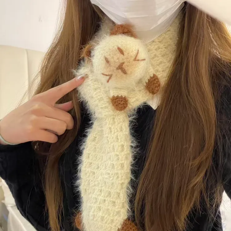 暹罗猫围巾手工diy编制围巾材料包情人棉毛线团送女友围脖