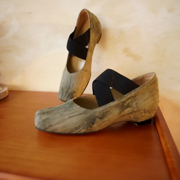 Tinker 原创方头猪鼻子新中式芭蕾舞鞋女 复古交叉绑带玛丽珍单鞋