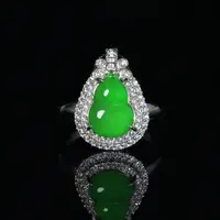 【小胖翡翠】天然翡翠葫芦戒指吊坠两用A货绿色轻奢百搭-多样性发1
