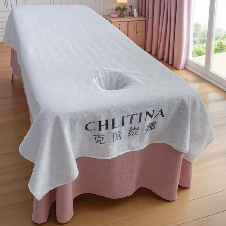 美容院美体皮肤管理隔脏纯色床单专用按摩推拿理疗开洞美容床单