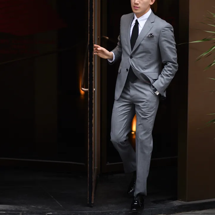 【70%羊毛】英式商务休闲西服套装男婚礼结婚西装男套装新郎新款