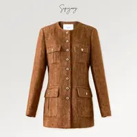 SIQIYOUNG【Maggie精选】泰晤士河-羊毛混纺质感白鹅绒收腰外套