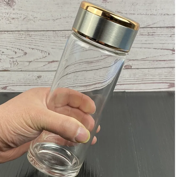 玻璃杯爆款单层加厚水杯男女士便携透明泡茶杯耐高温简约泡茶杯