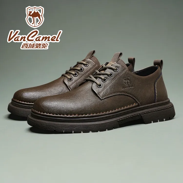 西域骆驼百搭新款商务德比鞋软底休闲男皮鞋男士鞋子男款男鞋真皮商品图