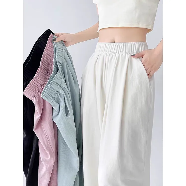 B 门店24&9！奶芙山本裤！薄款高腰宽松垂坠感休闲阔腿裤女 C20542