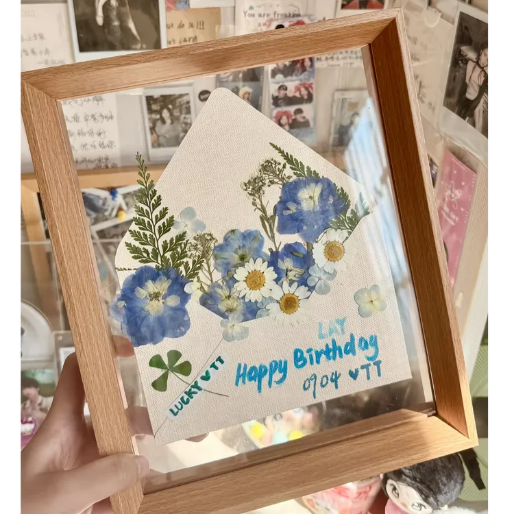【吗喽】春日来信DIY相框信封干花材料包七夕手工生日礼物送朋友