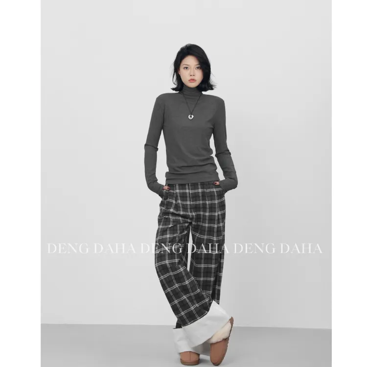 DENGDAHA「多彩秋冬」简约基础亲肤柔软修身高领长袖T恤HBZXP710049