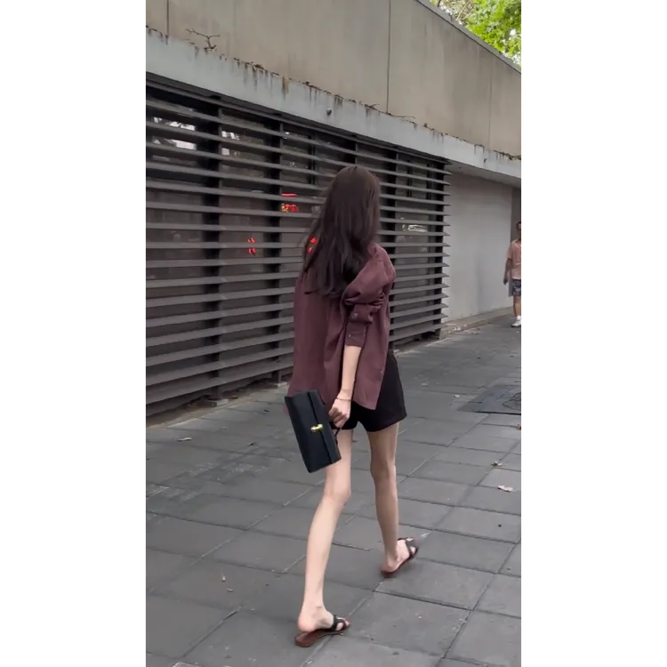 MARIE.COCO日常百搭通勤风时尚套装薄款衬衫开衫内搭吊带高腰短裤