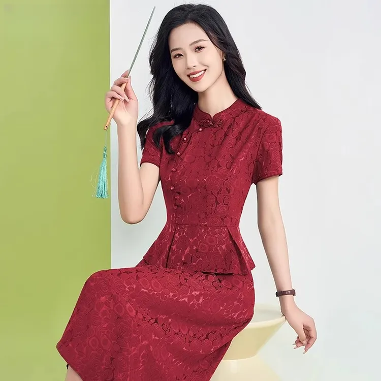 喜婆婆婚宴装妈妈旗袍连衣裙女夏新款高考年轻款气质高端结婚礼服