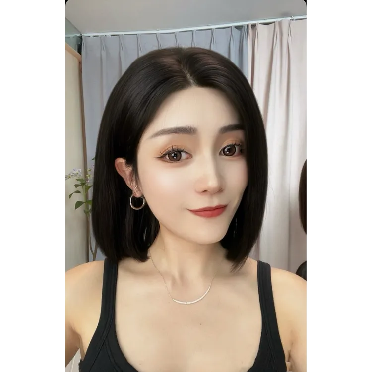 30cm生物膜皮肉感额头发际线超隐形无刘海全真人发丝头套气质百搭