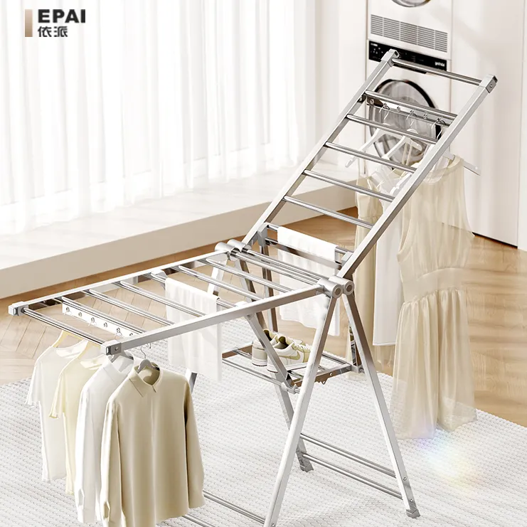 不锈钢晾衣架落地折叠家用衣服架室外架子晒被子神器阳台可折叠