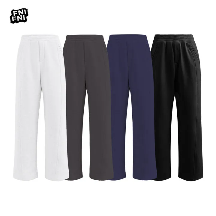 FNI立体剪裁重磅弯刀卫裤男女日常休闲裤宽松直筒裤运动厚款长裤